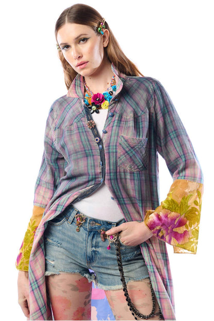 BoHO Fashion: Wendall Pink Plaid Duster— FREE SPIRIT DREAMER Series: Boho & Free-People loving styles.