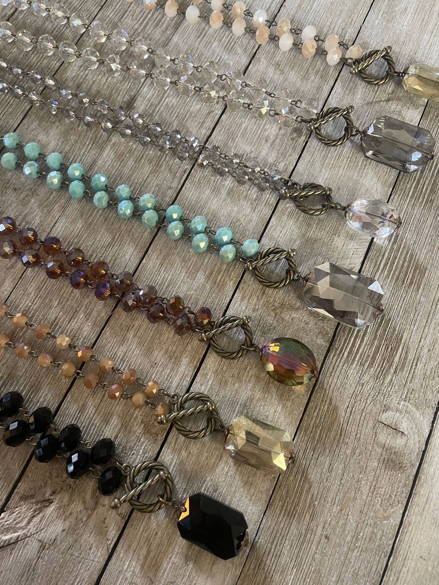 "Ripples of YELLOWSTONE": Crystal Necklaces 