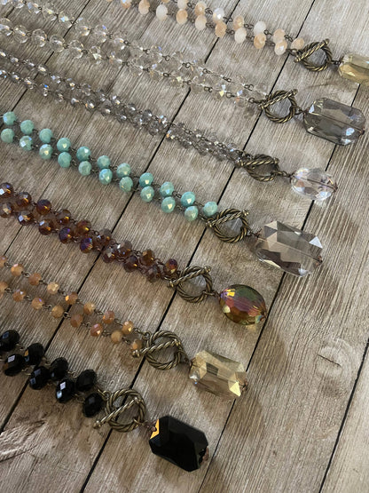 "Ripples of YELLOWSTONE": Crystal Necklaces 