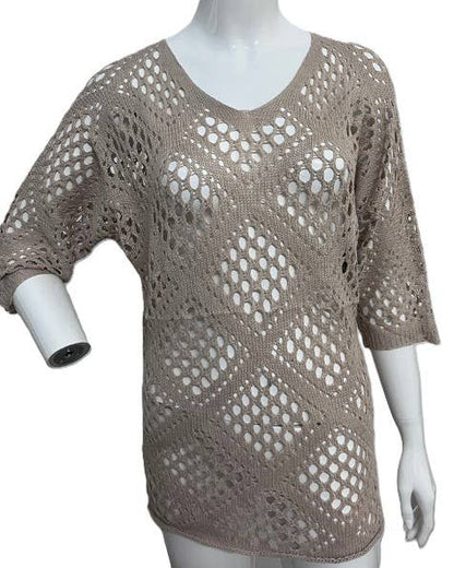 Bohemian Hollow Batwing Sleeve Crochet Poncho Top