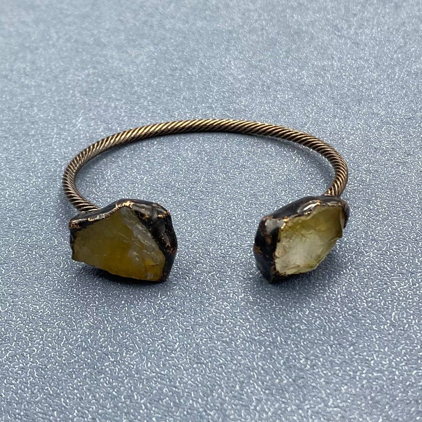 Rocky Mountain Spirit Jewelry: Vintage Natural Stone Retro Adjustable Cuff Bangle - CS