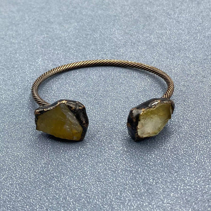 Rocky Mountain Spirit Jewelry: Vintage Natural Stone Retro Adjustable Cuff Bangle - CS