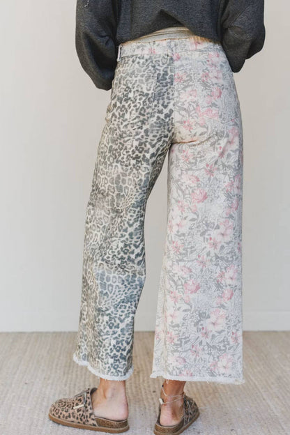 Faded Camo Print Leopard Patchwork Jeans: FREE SPIRIT DREAMER Series: Boho &amp; Free-People loving styles.&nbsp;