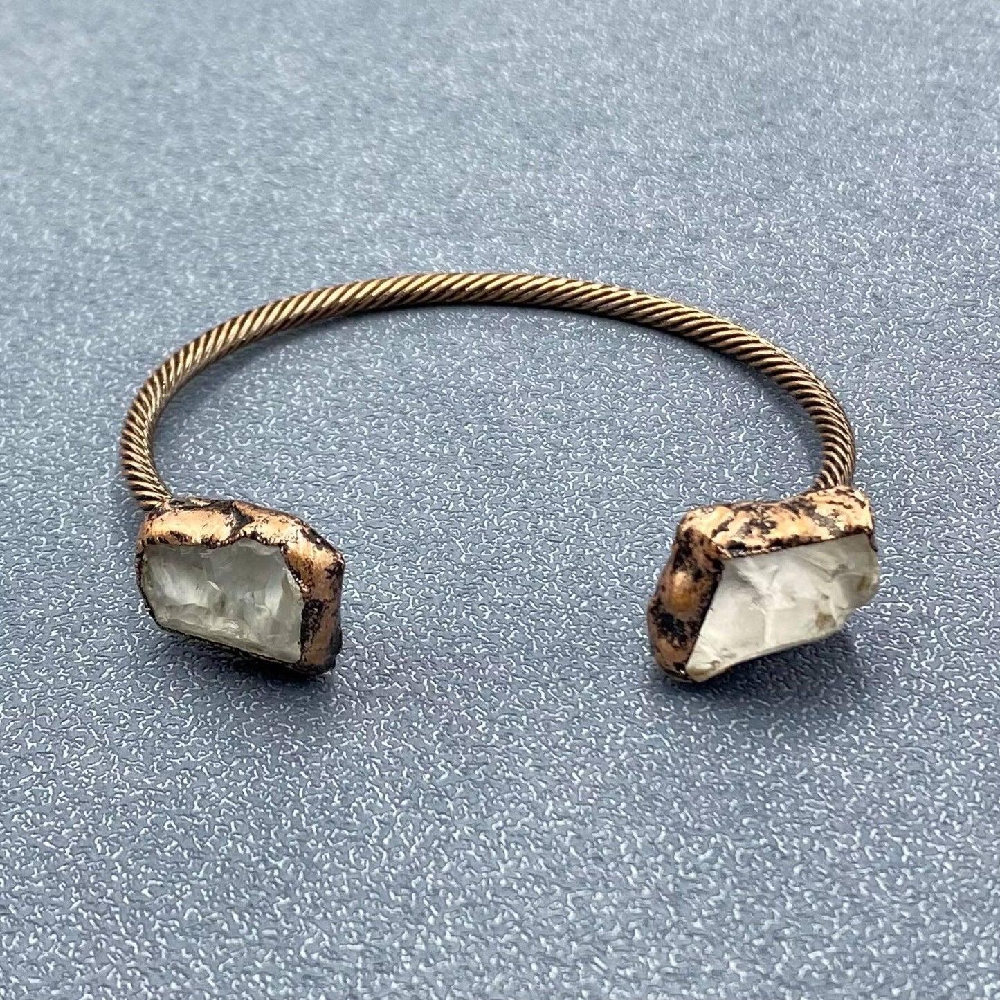 Rocky Mountain Spirit Jewelry: Vintage Natural Stone Retro Adjustable Cuff Bangle - CS