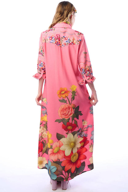 Beauty Mark Maxi Duster- Rose | Floral Duster | Spring Dress