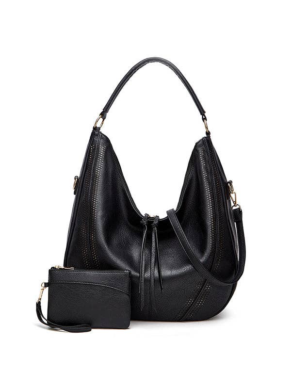 Hobo Bag—Pockets  2 Pcs Zipper Handbags