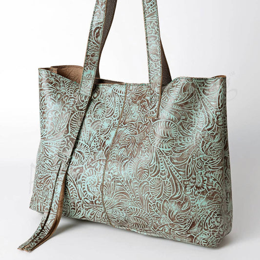 Montana BOHO Western: Tote Embossed Genuine Western Leather Women Bag