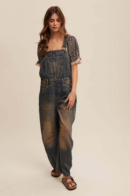 FREE SPIRIT DREAMER Series: Barrel Jean Denim Overall