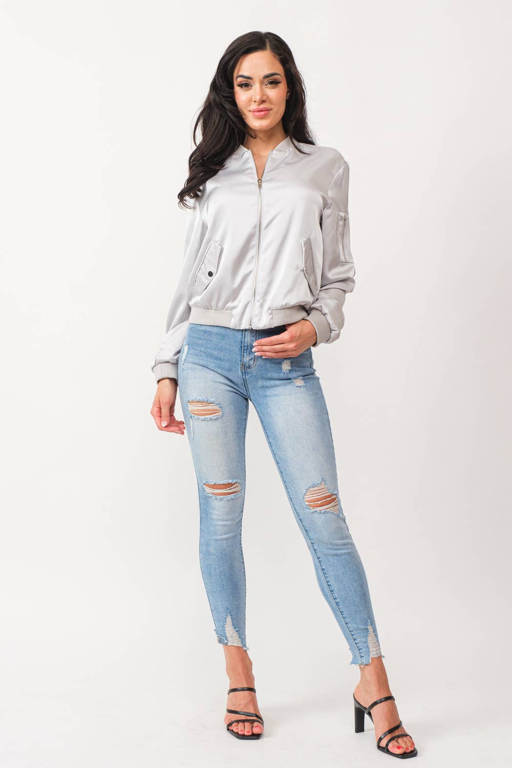 Satin Bomber Jacket: Be A Show-Stopper—Simply IRRESISTIBLE: