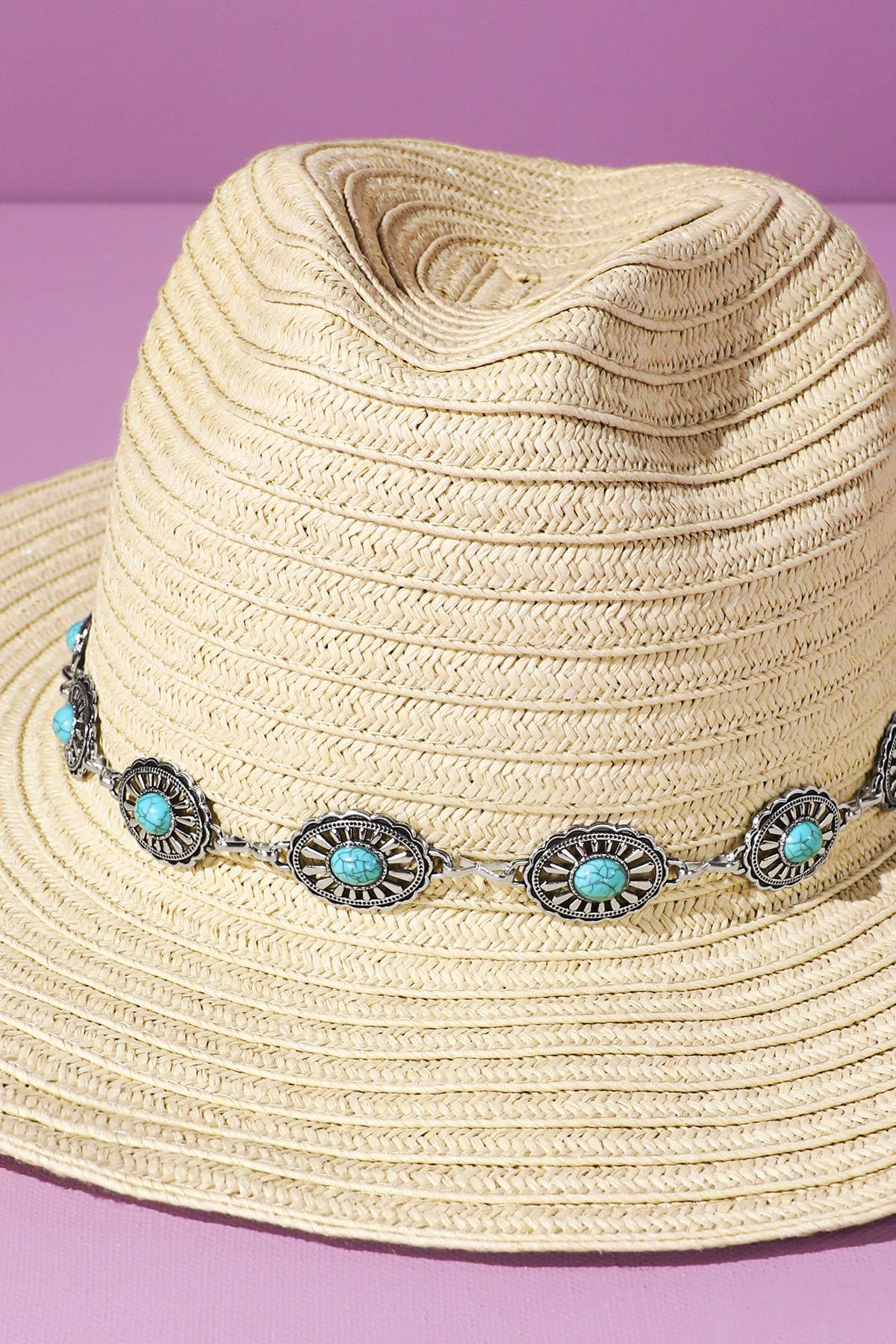 Shapeable Straw Cowboy Hat With Concho Band: Montana Boho Western Spirit Accessories