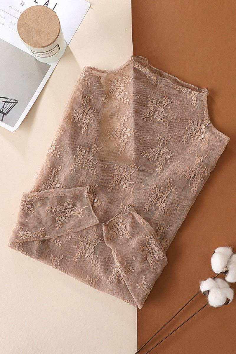 Montana Boho/Western Essentials: Sheer Lace Long Sleeve Top