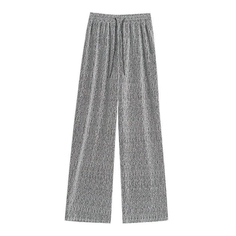 Wide Leg Stretchy Rhinestones Pant, High Waist, Loose Fit