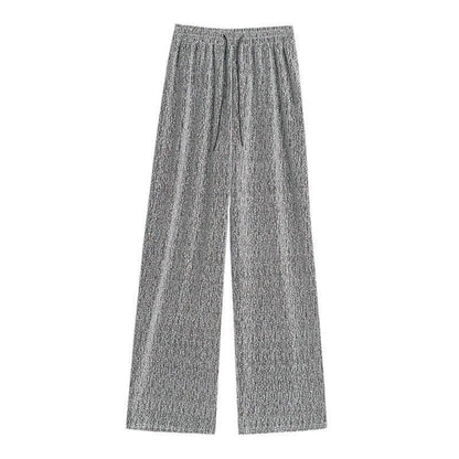 Wide Leg Stretchy Rhinestones Pant, High Waist, Loose Fit
