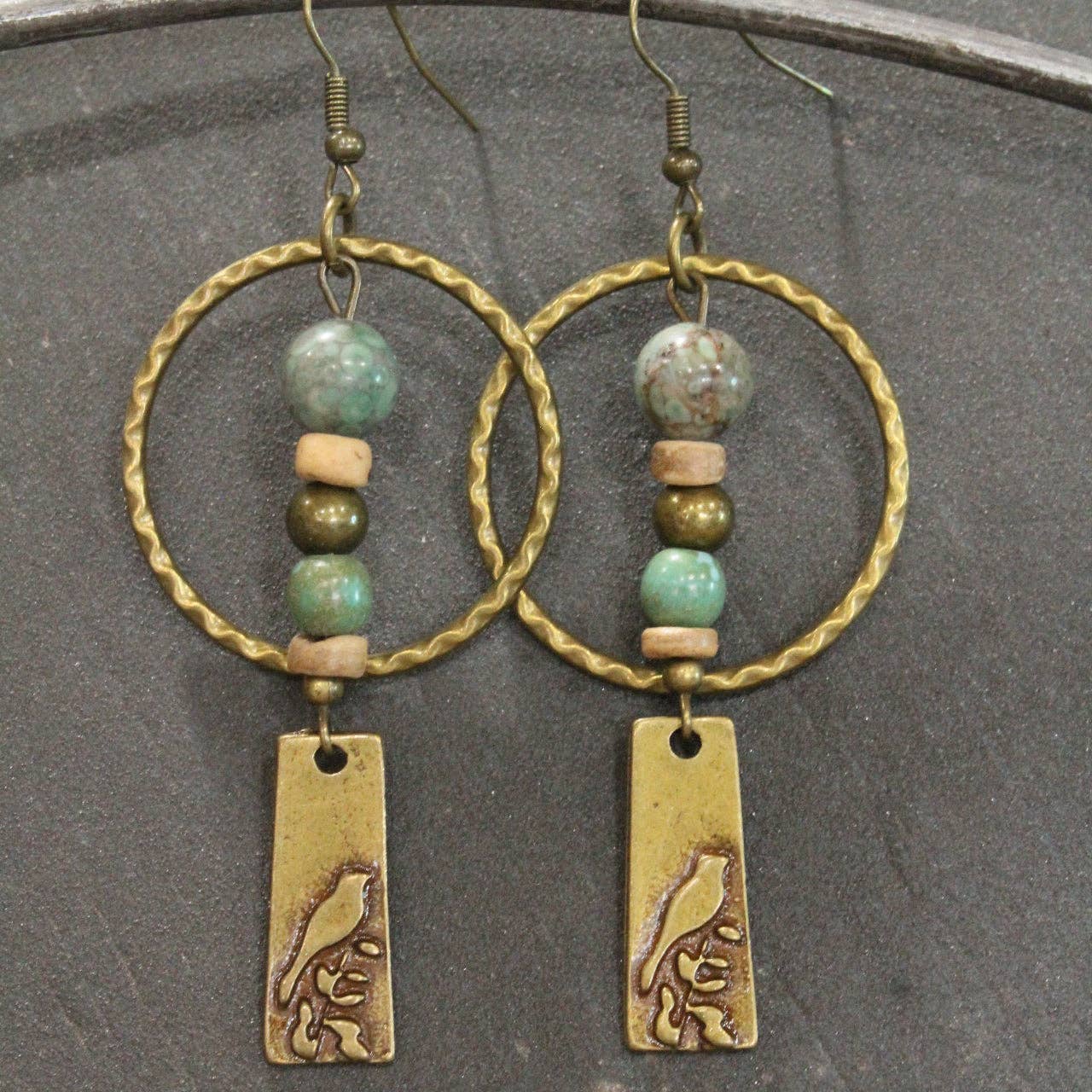 Songbird Singing Dangle Earrings: FREE SPIRIT DREAMER Series: Boho & Free-People loving styles.