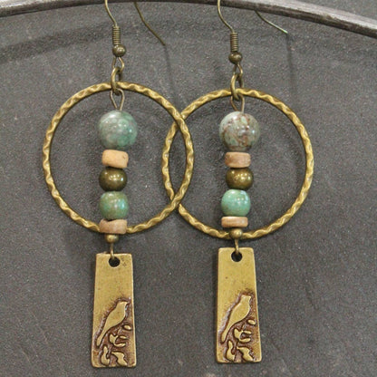 Songbird Singing Dangle Earrings: FREE SPIRIT DREAMER Series: Boho & Free-People loving styles.