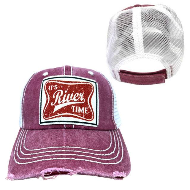 IT'S RIVER TIME | UNISEX HAT | DISTRESSED: Montana Boho Western Spirit Accessories: