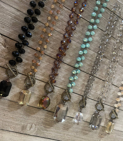 "Ripples of YELLOWSTONE": Crystal Necklaces 