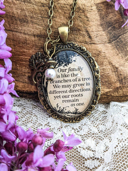 Our family is like the branches of a tree necklace