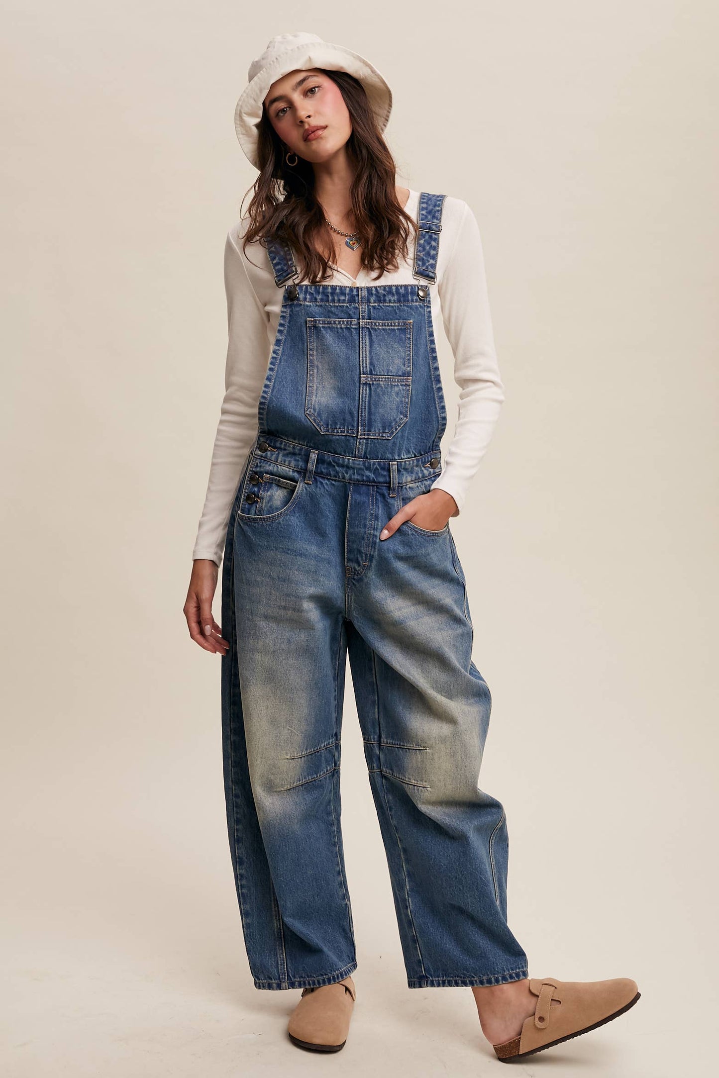 FREE SPIRIT DREAMER Series: Barrel Jean Denim Overall