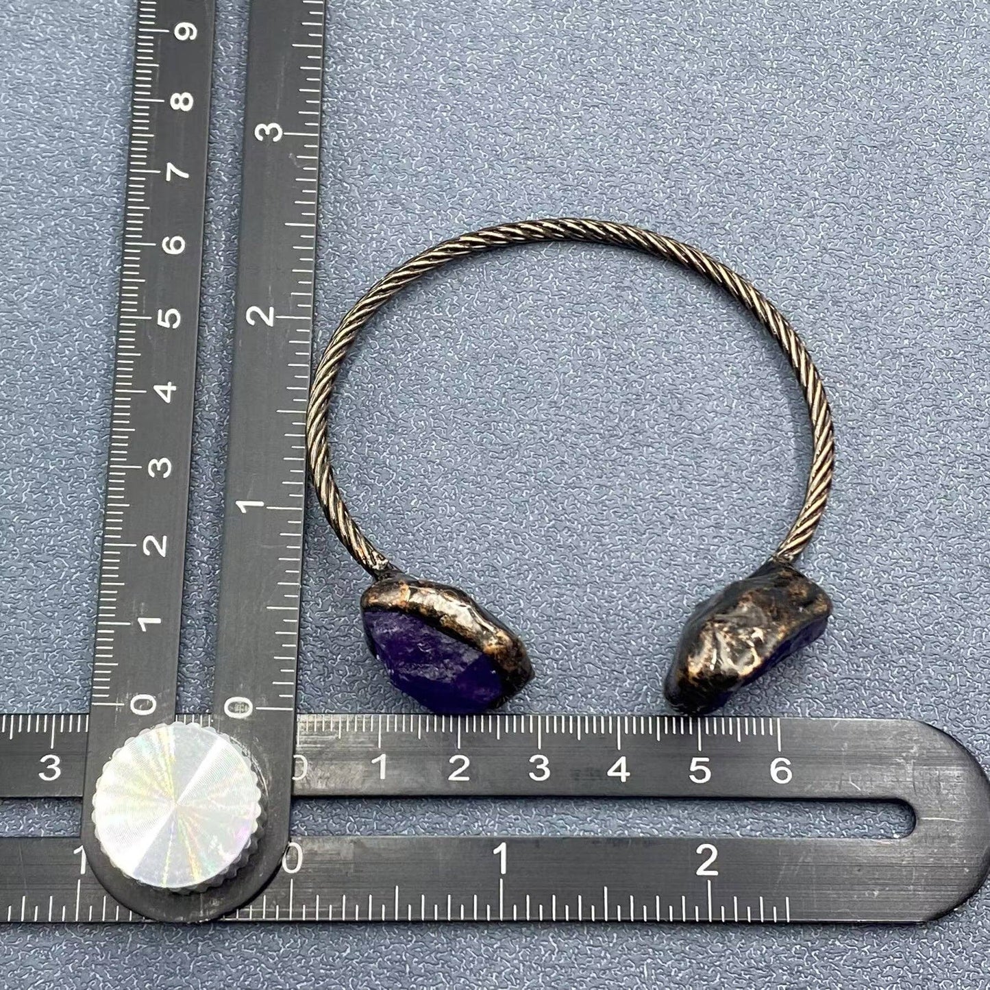 Rocky Mountain Spirit Jewelry: Vintage Natural Stone Retro Adjustable Cuff Bangle - CS