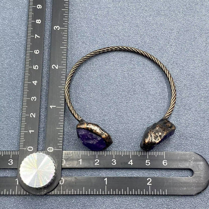Rocky Mountain Spirit Jewelry: Vintage Natural Stone Retro Adjustable Cuff Bangle - CS
