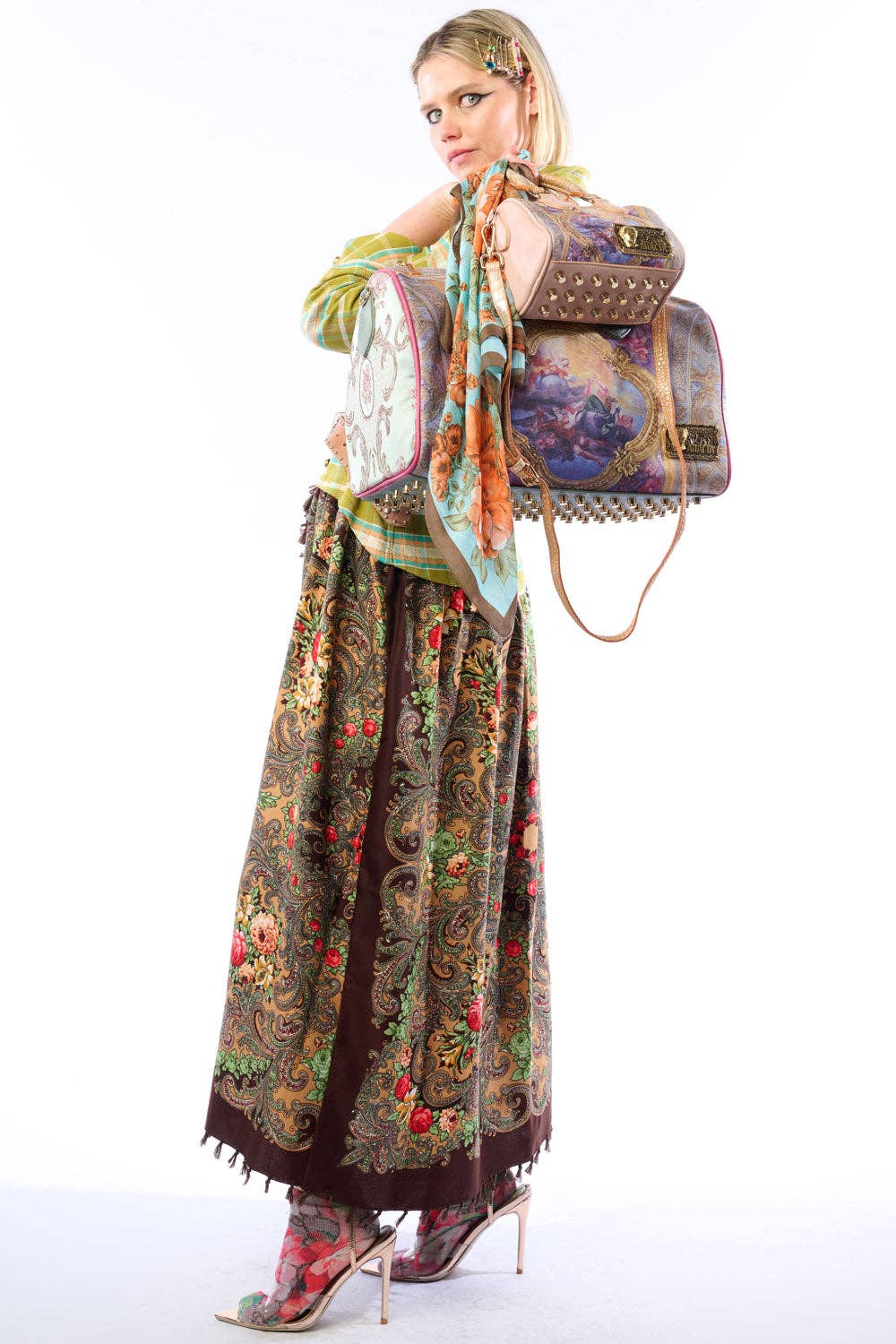 Boho Fashion:  Be the showstopper: Beatrice Maxi Shirt-Olive; Floral Shirt Duster