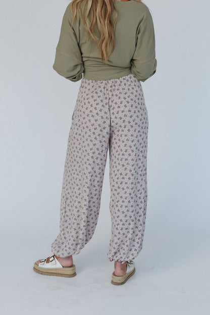 Free Spirit Dreamer: Wide Leg Cinched Pants - Taupe
