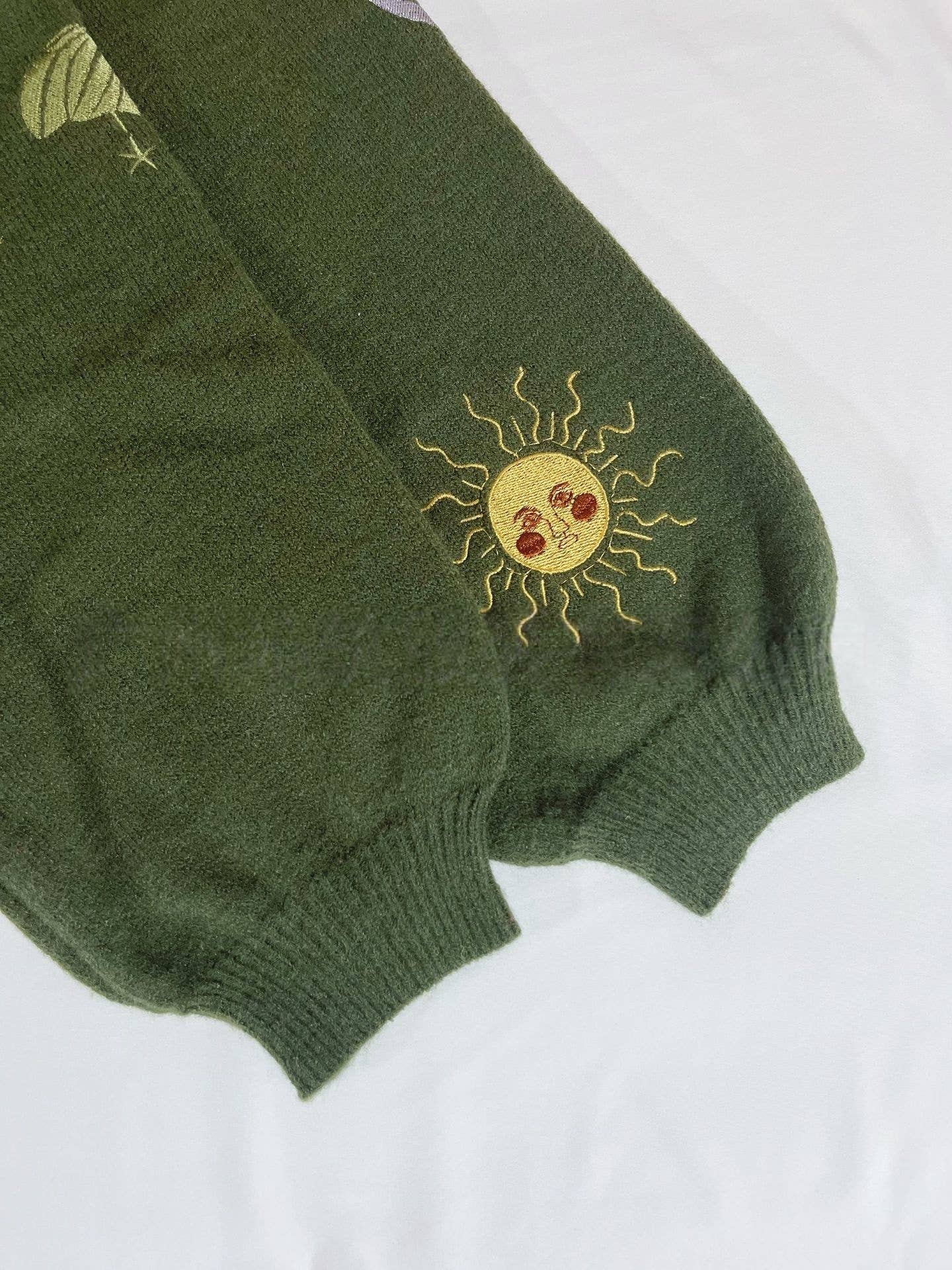 Mysterious Universe Sun & Moon Embroidered cropped cardigan