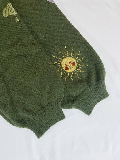 Mysterious Universe Sun & Moon Embroidered cropped cardigan