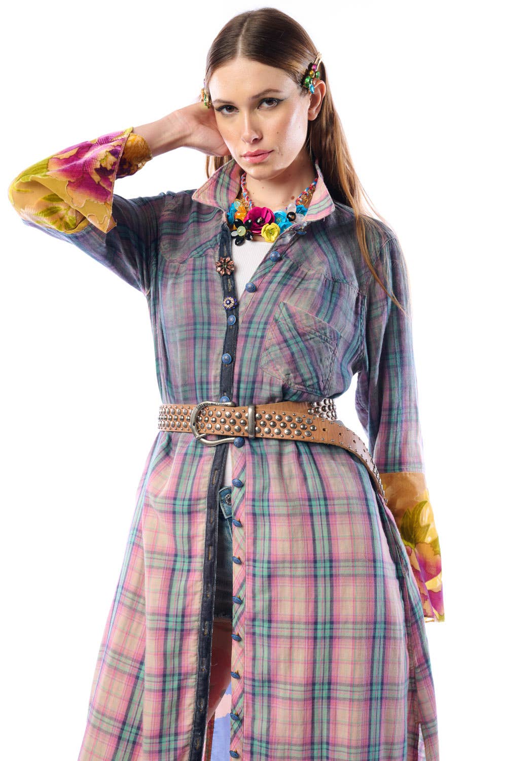 BoHO Fashion: Wendall Pink Plaid Duster— FREE SPIRIT DREAMER Series: Boho & Free-People loving styles.