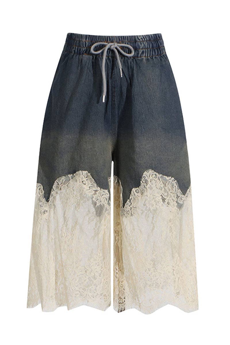 Lace-Trim Denim Short: Be A Show-Stopper—Simply IRRESISTIBLE