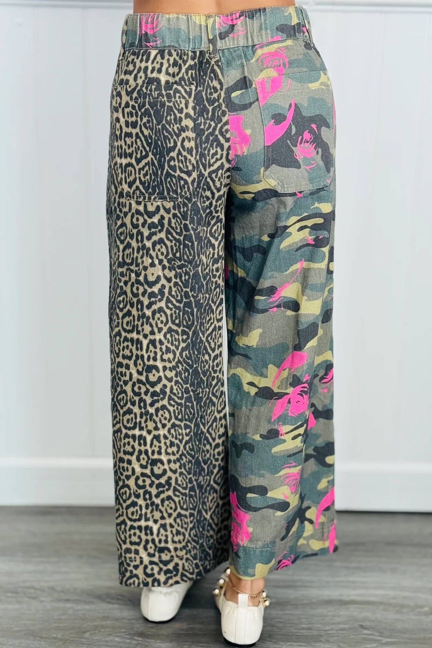 Faded Camo Print Leopard Patchwork Jeans: FREE SPIRIT DREAMER Series: Boho &amp; Free-People loving styles.&nbsp;