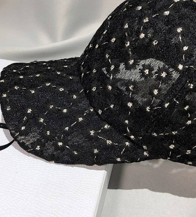 Boho Lace Mesh Cap Daisy Floral Baseball Cap
