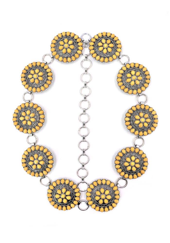 WESTERN STYLE FLOWER STONE BELT SX-0004
