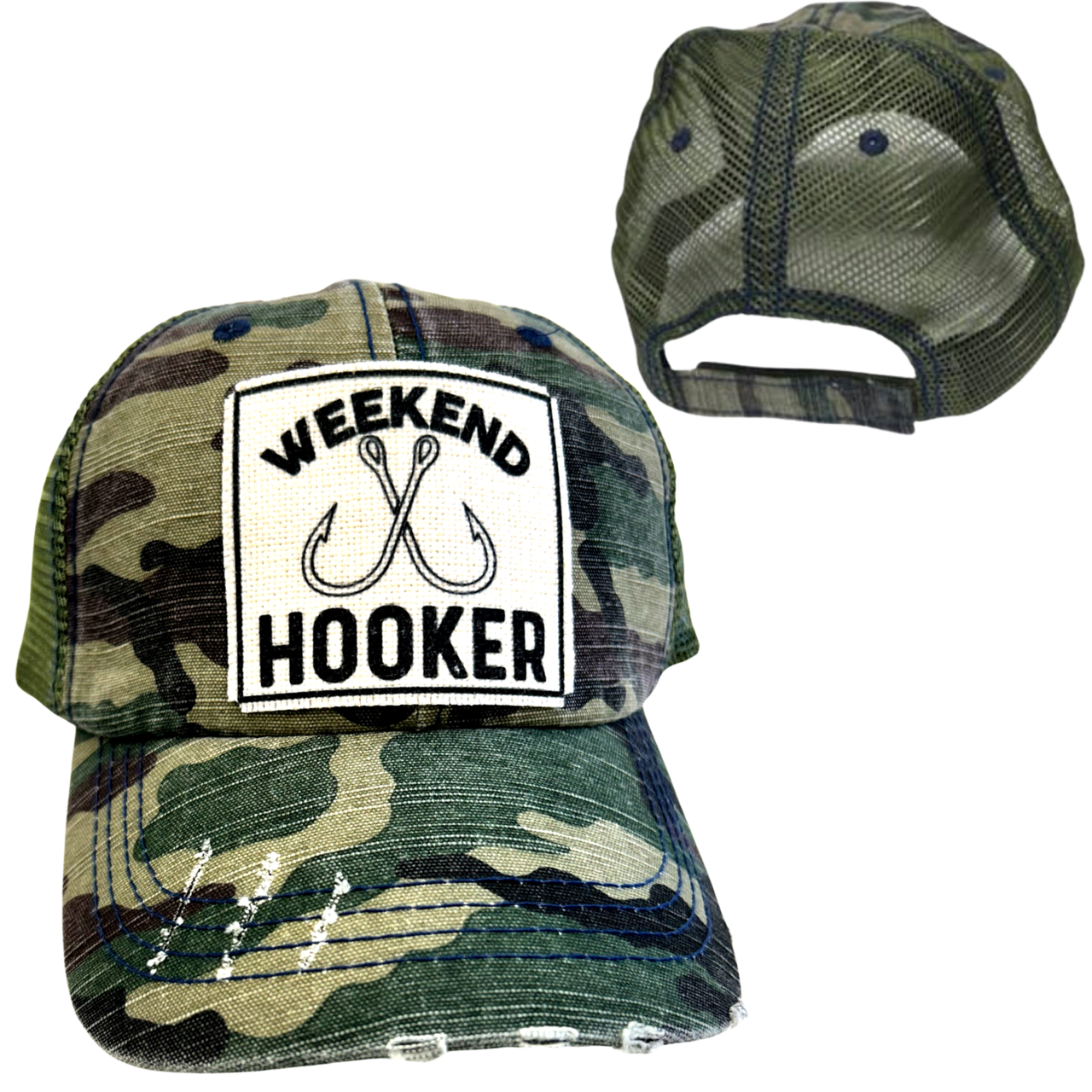 WEEKEND HOOKER | FISHING | UNISEX HAT | DISTRESSED: Montana Boho Western Spirit Accessories:
