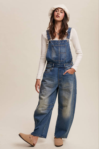 FREE SPIRIT DREAMER Series: Barrel Jean Denim Overall