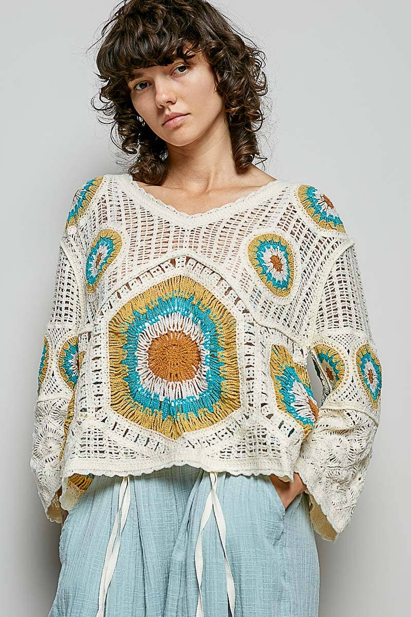 Granny Circle Motif Scalloped Edge Crochet Top: FREE SPIRIT DREAMER Series: Boho &amp; Free-People loving styles.&nbsp;