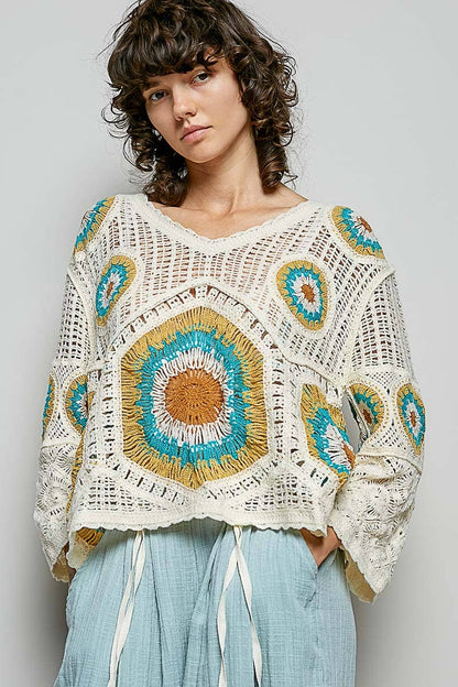 Granny Circle Motif Scalloped Edge Crochet Top: FREE SPIRIT DREAMER Series: Boho &amp; Free-People loving styles.&nbsp;
