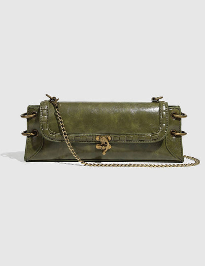 Montana Boho Vintage Vibe: Square Shoulder Bag With Chain Strap