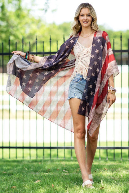 Vintage Stars & Stripes Kimono: Montana Boho Western Spirit Fashion:&nbsp;