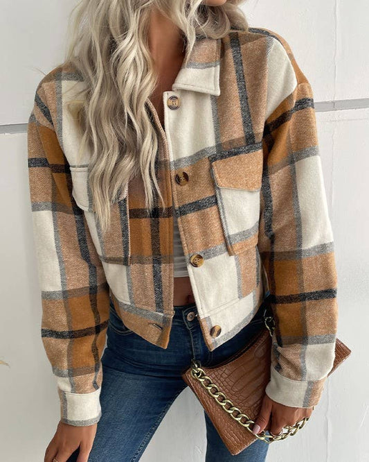 Flannel Ventage, Retro Plaid Short Shirt Jacket (Butter-Soft)