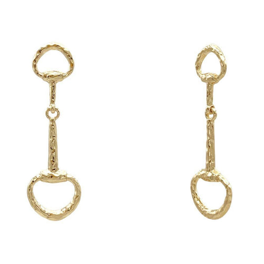 Montana Boho Western Spirit Jewelry: HORSEBIT METAL DANGLE EARRING