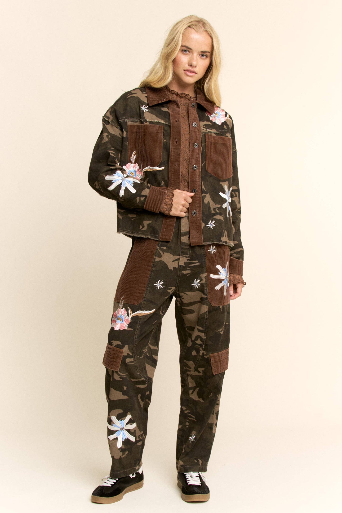 CAMO CORDUROY PATCH EMBROIDERED JACKET
