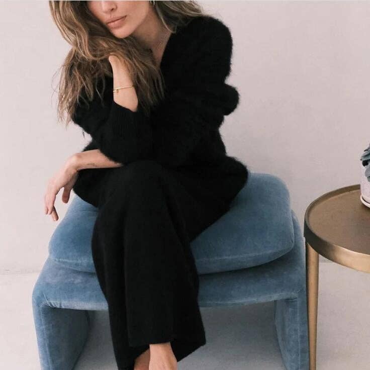 FREE SPIRIT DREAMER Series: Faux Mink Knit Oversized Cardigan Soft Cozy Sweater
