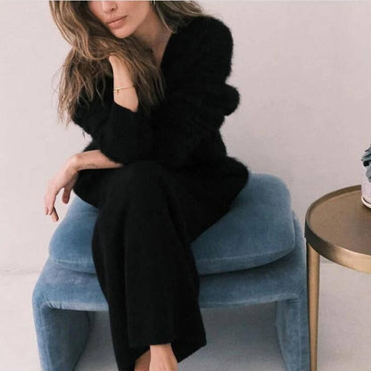 FREE SPIRIT DREAMER Series: Faux Mink Knit Oversized Cardigan Soft Cozy Sweater