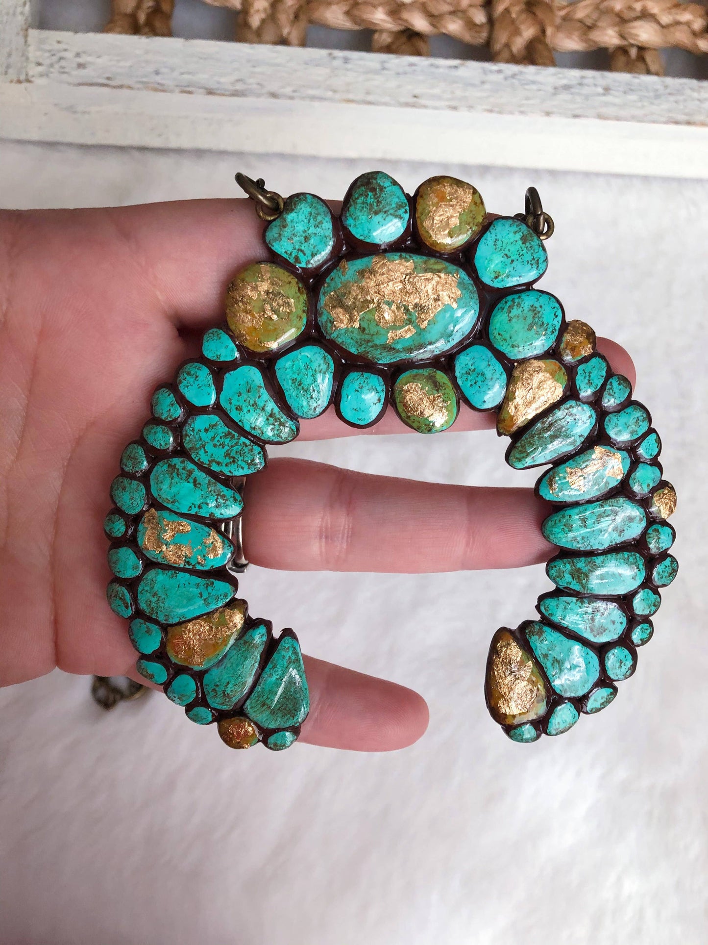 Aspen Necklace Western Handmade Turquoise (Squash Blossom)