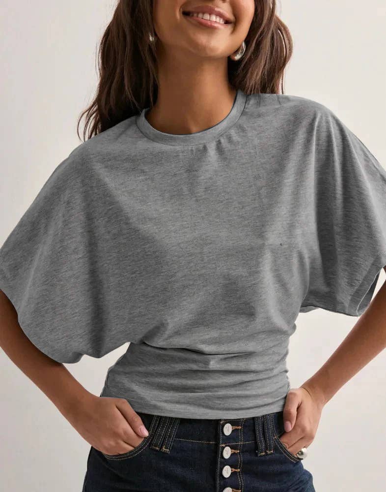 Women’s Batwing Sleeve Fitted T-Shirt Casual Summer Top