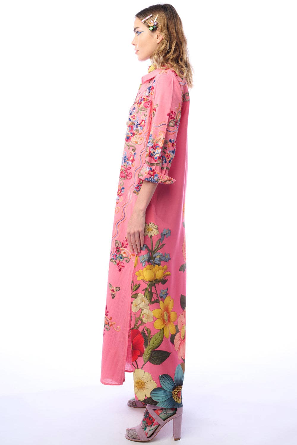Beauty Mark Maxi Duster- Rose | Floral Duster | Spring Dress
