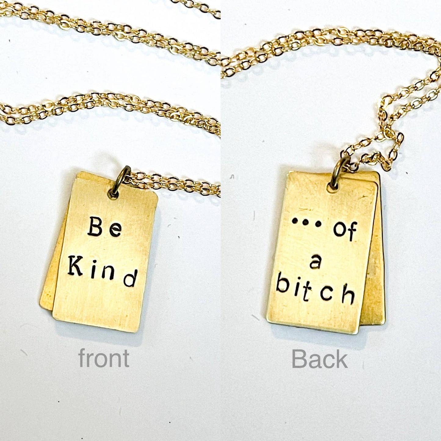 Montana Boho Western Spirit Jewelry: These gorgeous earring: ‘Be Kind…of a bitch necklace in gold tone