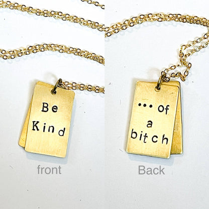 Montana Boho Western Spirit Jewelry: These gorgeous earring: ‘Be Kind…of a bitch necklace in gold tone